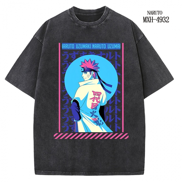 Naruto Anime peripheral pure cotton washed and worn T-shirt from S to 2XL