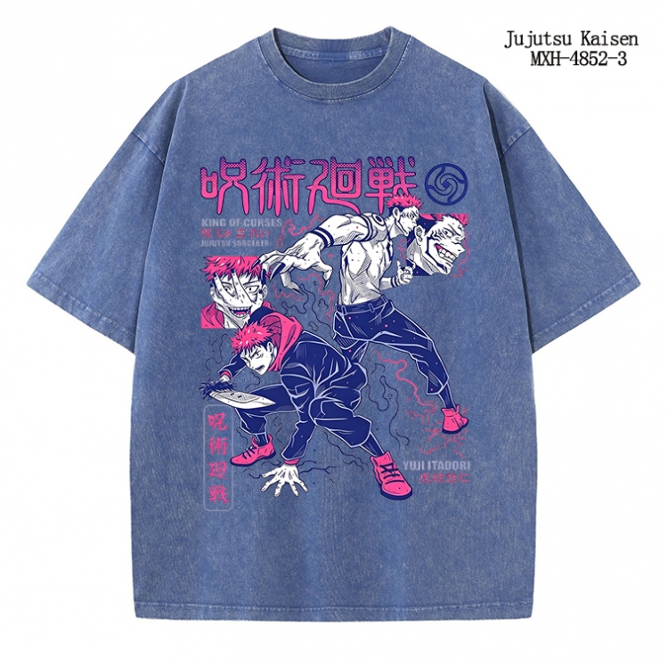 Jujutsu Kaisen Anime peripheral pure cotton washed and worn T-shirt from S to 2XL