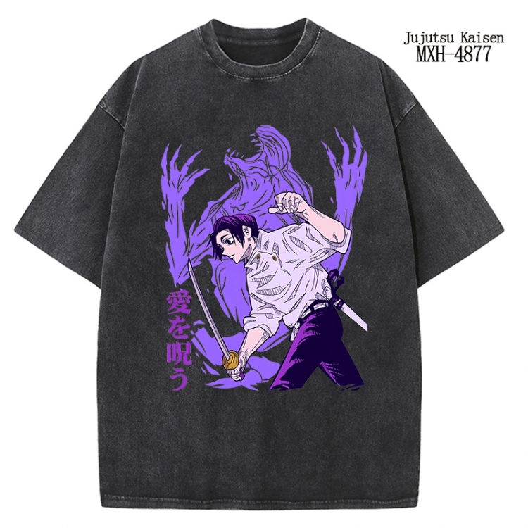 Jujutsu Kaisen Anime peripheral pure cotton washed and worn T-shirt from S to 2XL