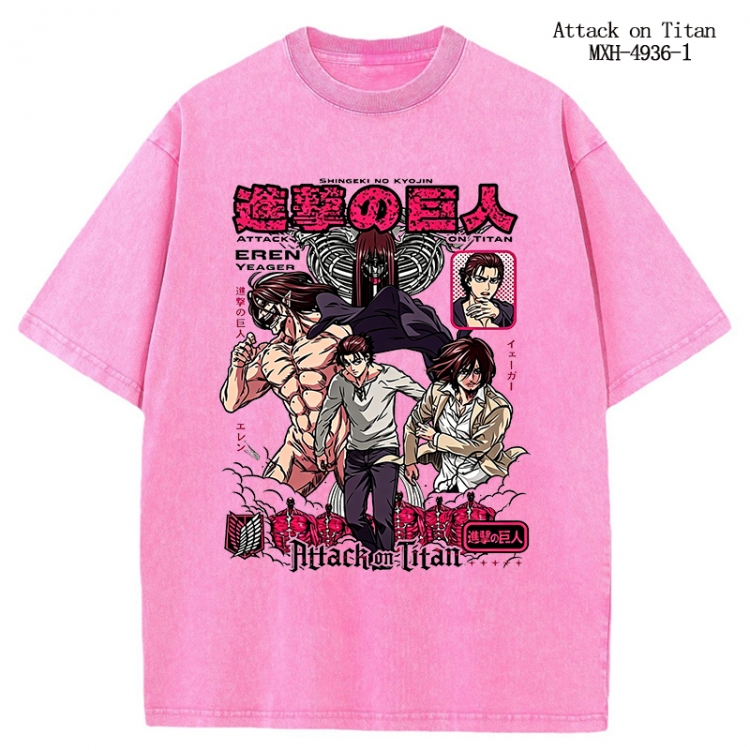 Shingeki no Kyojin Anime peripheral pure cotton washed and worn T-shirt from S to 2XL