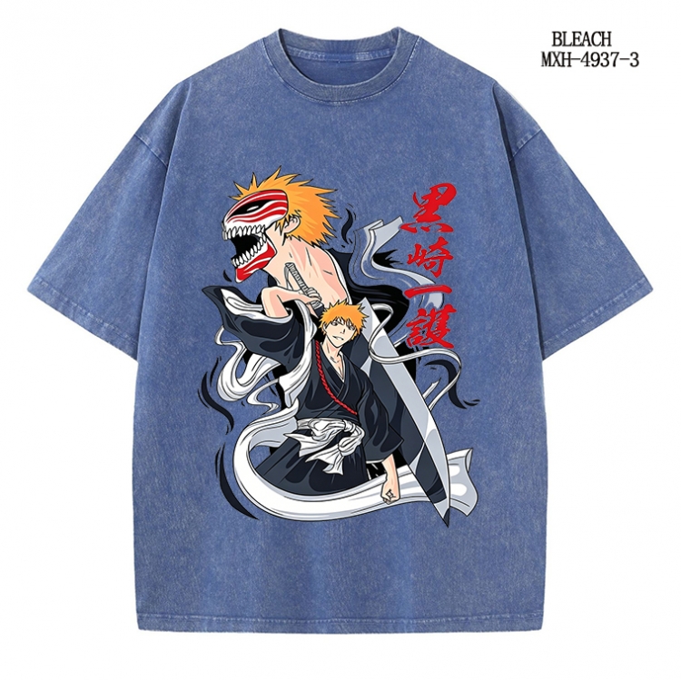 Bleach Anime peripheral pure cotton washed and worn T-shirt from S to 2XL