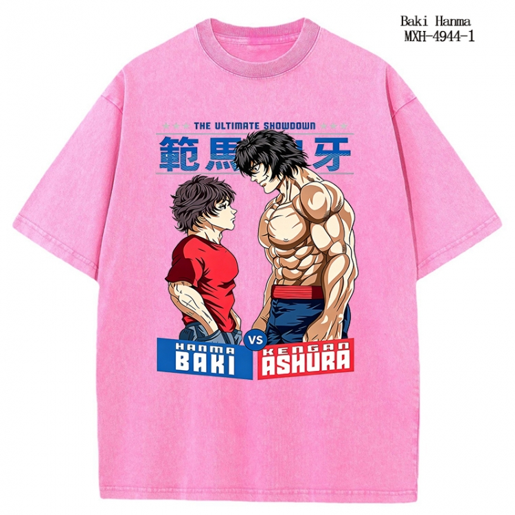 Baki Hanma Anime peripheral pure cotton washed and worn T-shirt from S to 2XL