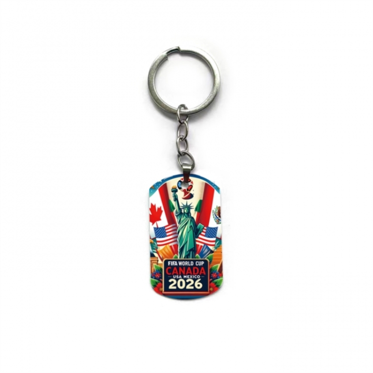 World Cup Anime double-sided full-color printed military brand ring keychain price for 5 pcs