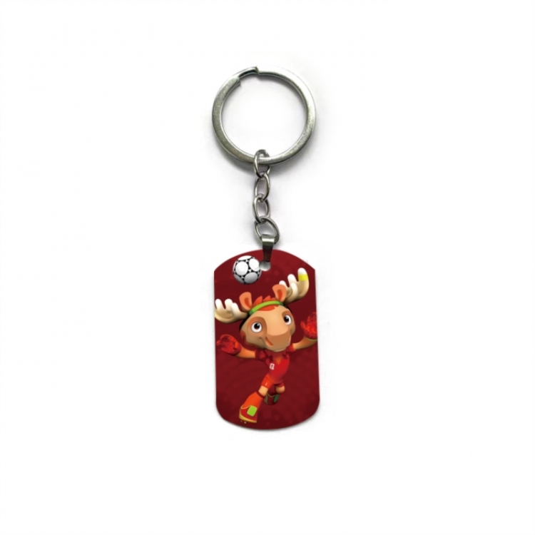 World Cup Anime double-sided full-color printed military brand ring keychain price for 5 pcs