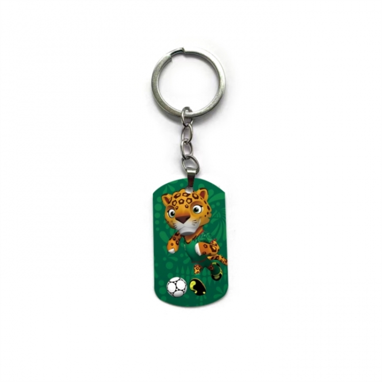 World Cup Anime double-sided full-color printed military brand ring keychain price for 5 pcs