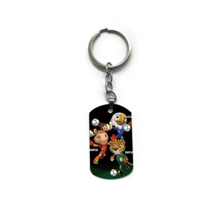 World Cup Anime double-sided full-color printed military brand ring keychain price for 5 pcs