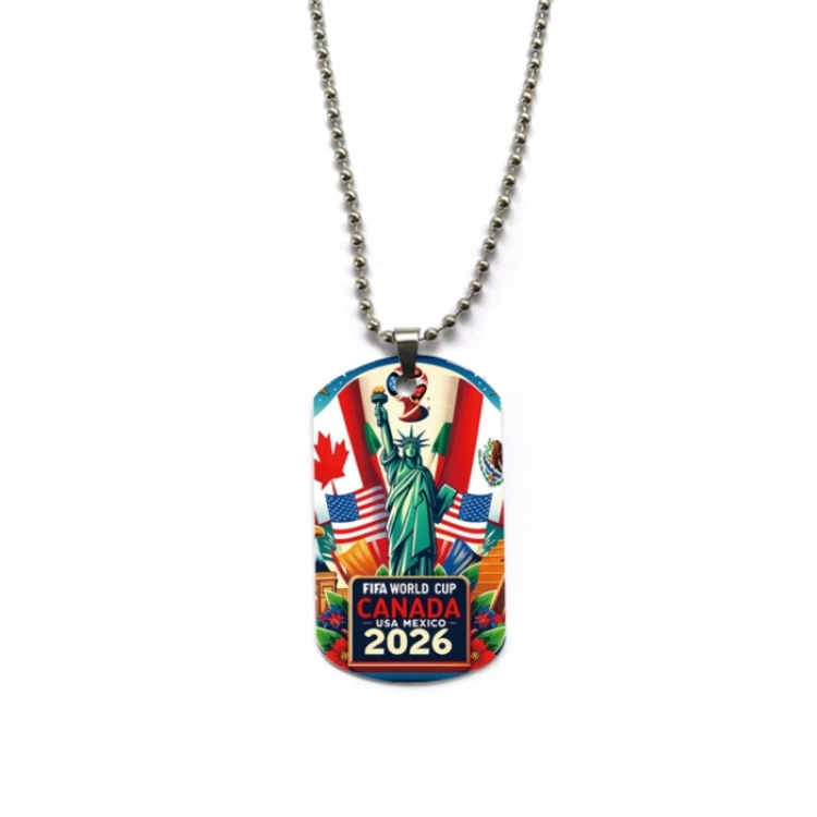 World Cup Anime double-sided full color printed military brand necklace price for 5 pcs