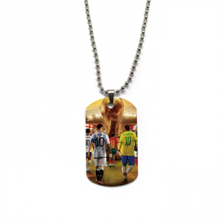 World Cup Anime double-sided full color printed military brand necklace price for 5 pcs