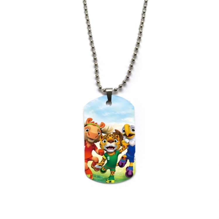 World Cup Anime double-sided full color printed military brand necklace price for 5 pcs