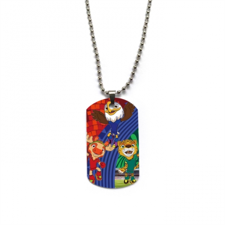 World Cup Anime double-sided full color printed military brand necklace price for 5 pcs