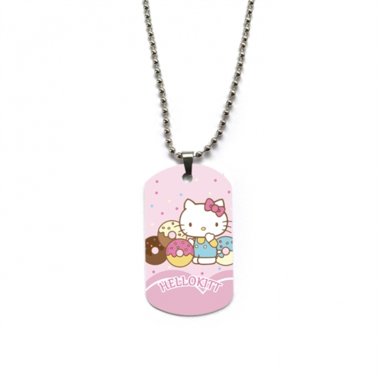 Hello-Kitty Anime double-sided full color printed military brand necklace price for 5 pcs