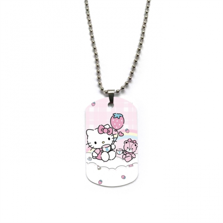 Hello-Kitty Anime double-sided full color printed military brand necklace price for 5 pcs