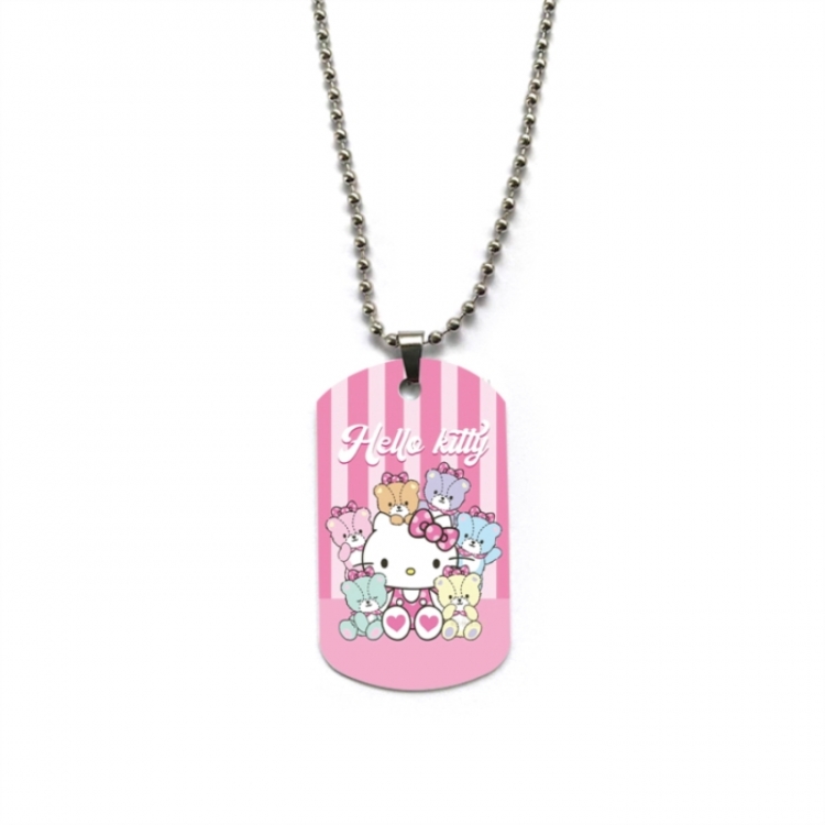 Hello-Kitty Anime double-sided full color printed military brand necklace price for 5 pcs