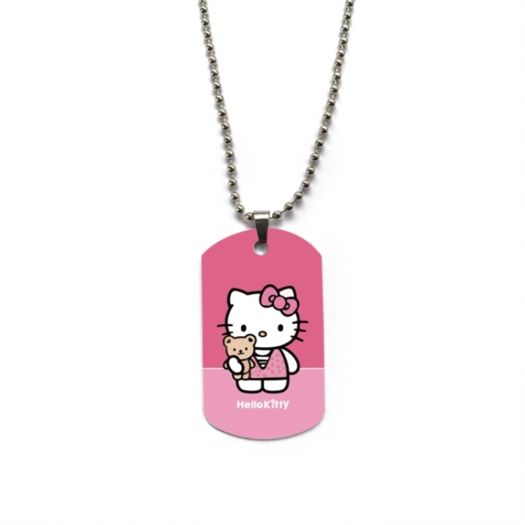 Hello-Kitty Anime double-sided full color printed military brand necklace price for 5 pcs