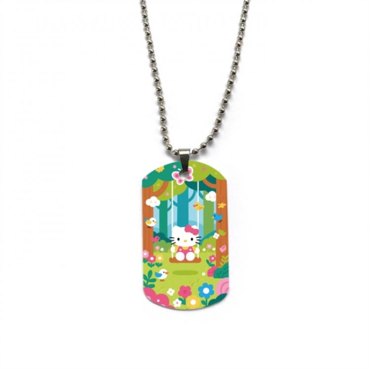 Hello-Kitty Anime double-sided full color printed military brand necklace price for 5 pcs