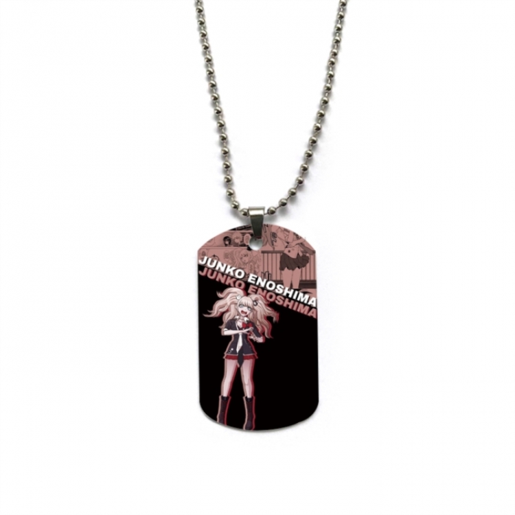 Dangan-Ronpa Anime double-sided full color printed military brand necklace price for 5 pcs