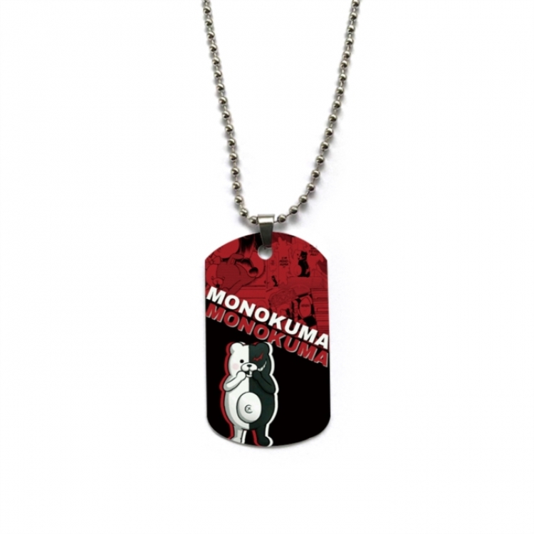 Dangan-Ronpa Anime double-sided full color printed military brand necklace price for 5 pcs