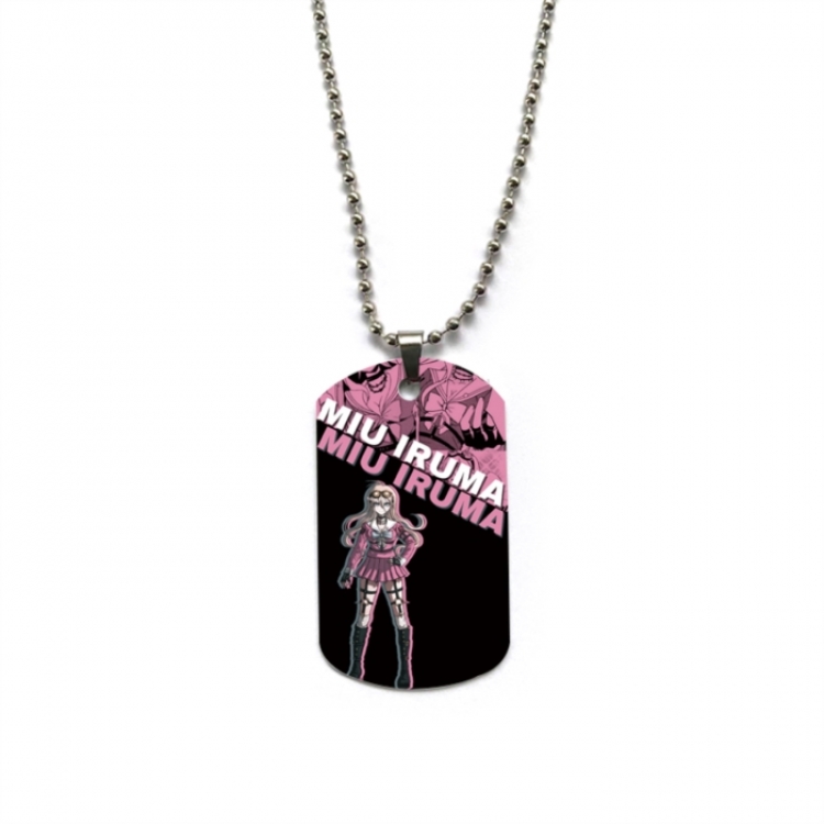 Dangan-Ronpa Anime double-sided full color printed military brand necklace price for 5 pcs