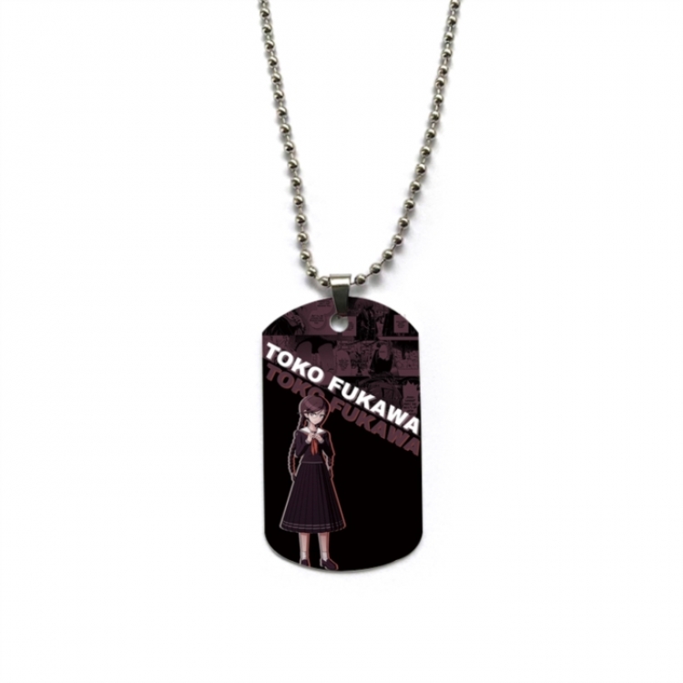 Dangan-Ronpa Anime double-sided full color printed military brand necklace price for 5 pcs