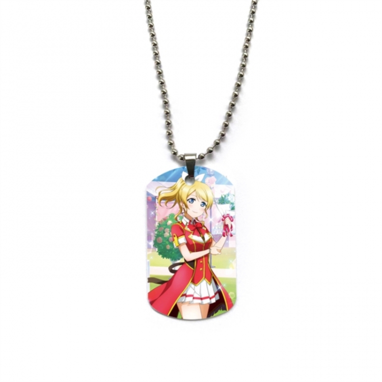 LOVE LIVE Anime double-sided full color printed military brand necklace price for 5 pcs