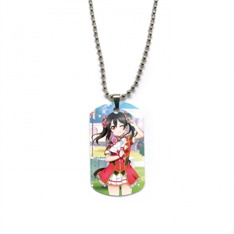 LOVE LIVE Anime double-sided full color printed military brand necklace price for 5 pcs