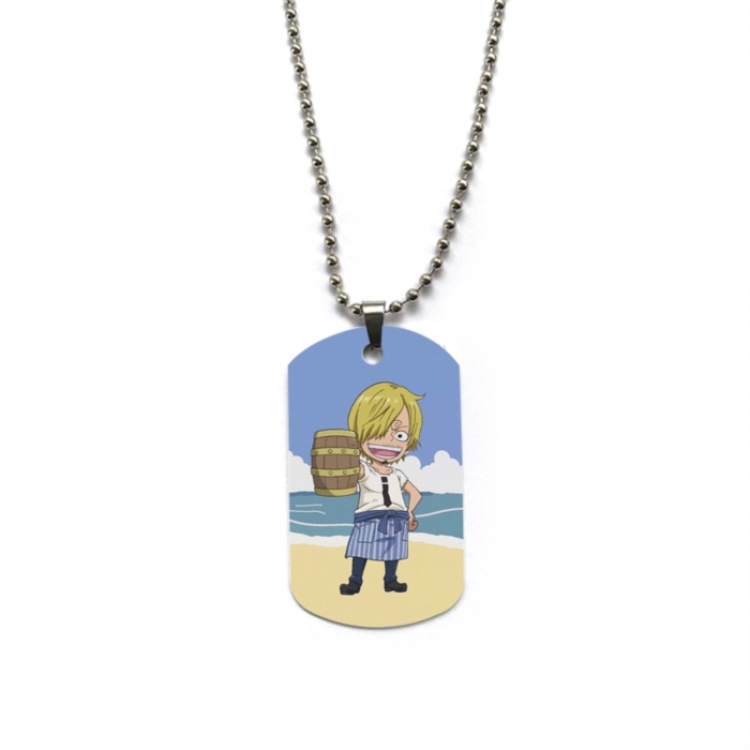 One Piece Anime double-sided full color printed military brand necklace price for 5 pcs