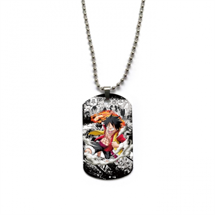 One Piece Anime double-sided full color printed military brand necklace price for 5 pcs