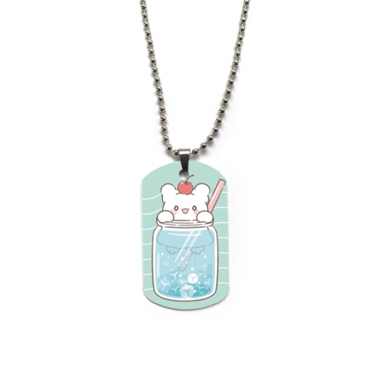 Hanamaru Anime double-sided full color printed military brand necklace price for 5 pcs