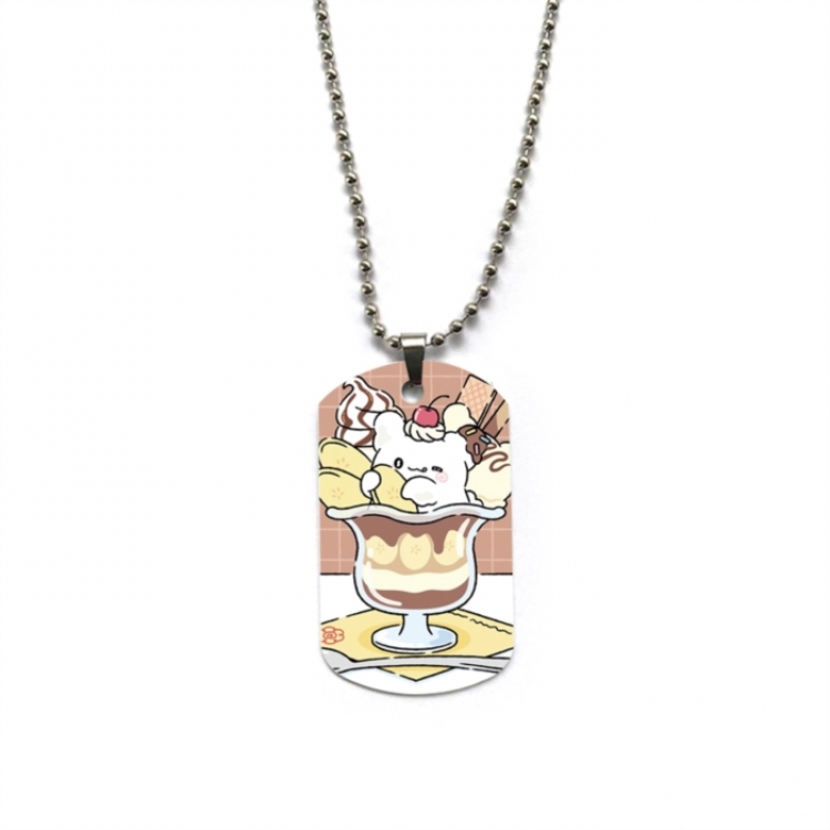 Hanamaru Anime double-sided full color printed military brand necklace price for 5 pcs