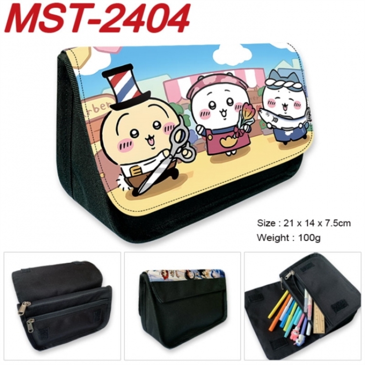 Chiikawa Anime Velcro canvas zipper pencil case Pencil Bag 21x14x7.5cm