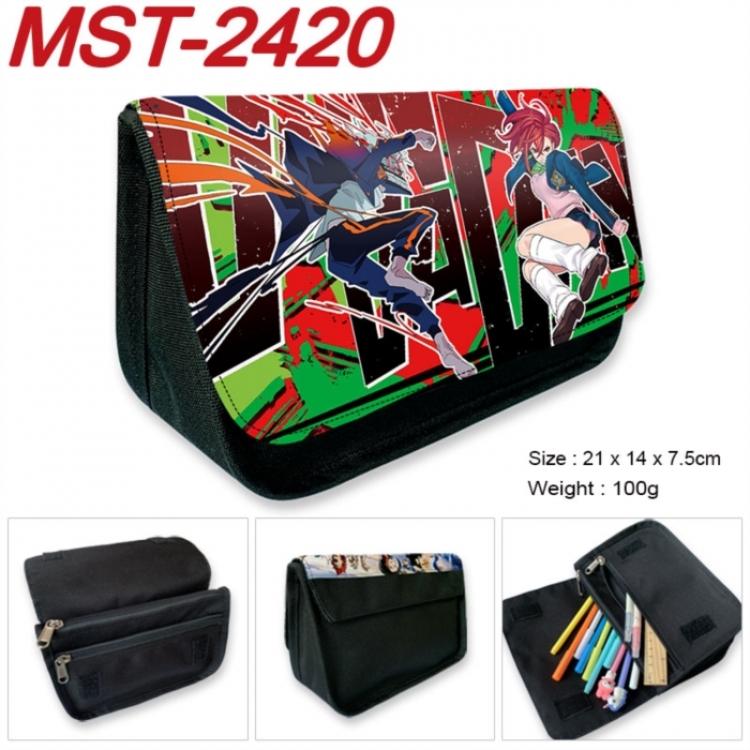 DANDADAN Anime Velcro canvas zipper pencil case Pencil Bag 21x14x7.5cm