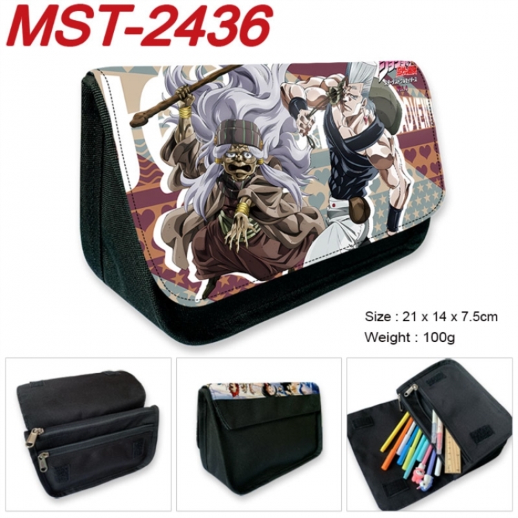 JoJos Bizarre Adventure Anime Velcro canvas zipper pencil case Pencil Bag 21x14x7.5cm