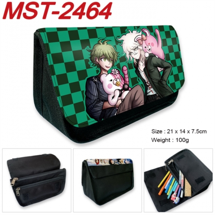 Dangan-Ronpa Anime Velcro canvas zipper pencil case Pencil Bag 21x14x7.5cm