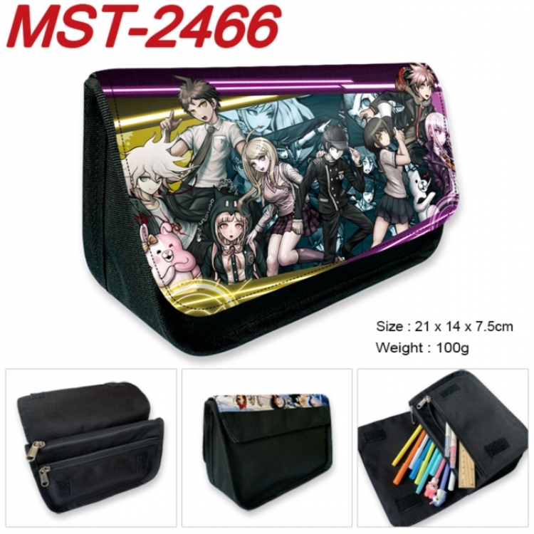 Dangan-Ronpa Anime Velcro canvas zipper pencil case Pencil Bag 21x14x7.5cm
