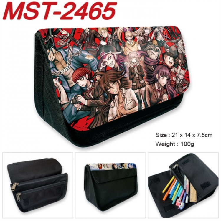 Dangan-Ronpa Anime Velcro canvas zipper pencil case Pencil Bag 21x14x7.5cm