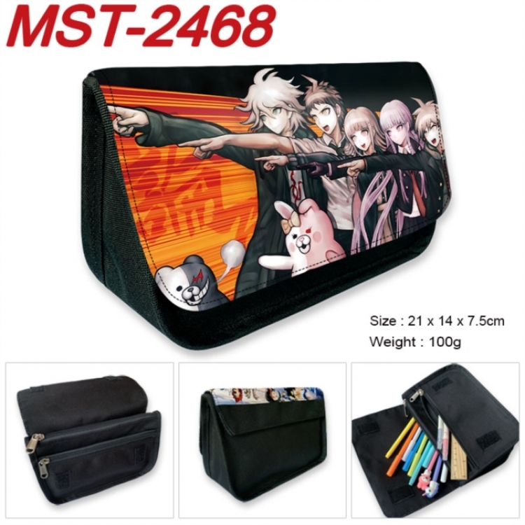 Dangan-Ronpa Anime Velcro canvas zipper pencil case Pencil Bag 21x14x7.5cm