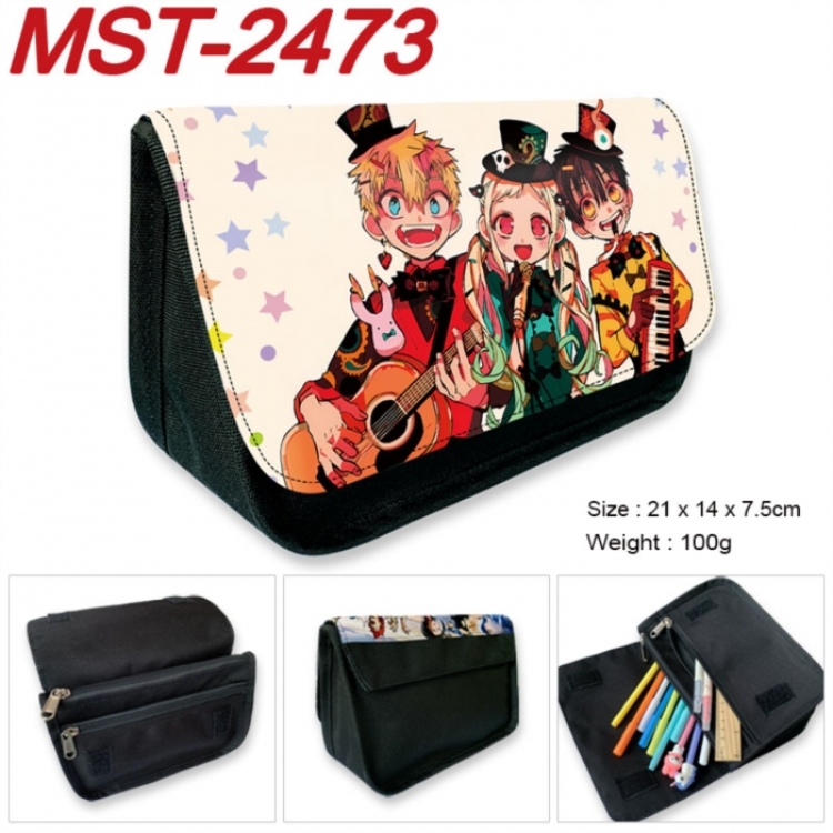 Toilet-bound Hanako-kun Anime Velcro canvas zipper pencil case Pencil Bag 21x14x7.5cm