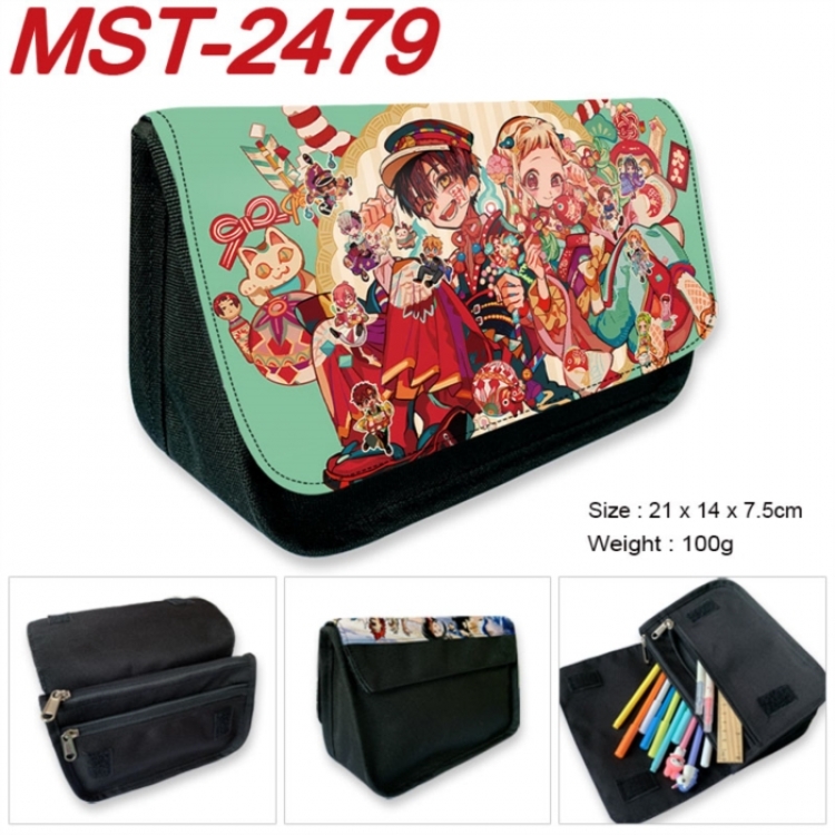 Toilet-bound Hanako-kun Anime Velcro canvas zipper pencil case Pencil Bag 21x14x7.5cm