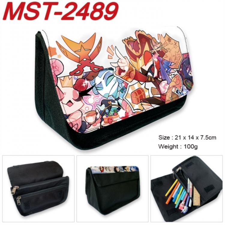 Hazbin Hotel Anime Velcro canvas zipper pencil case Pencil Bag 21x14x7.5cm