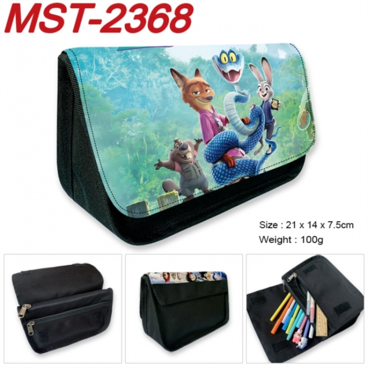 Zootopia Anime Velcro canvas zipper pencil case Pencil Bag 21x14x7.5cm