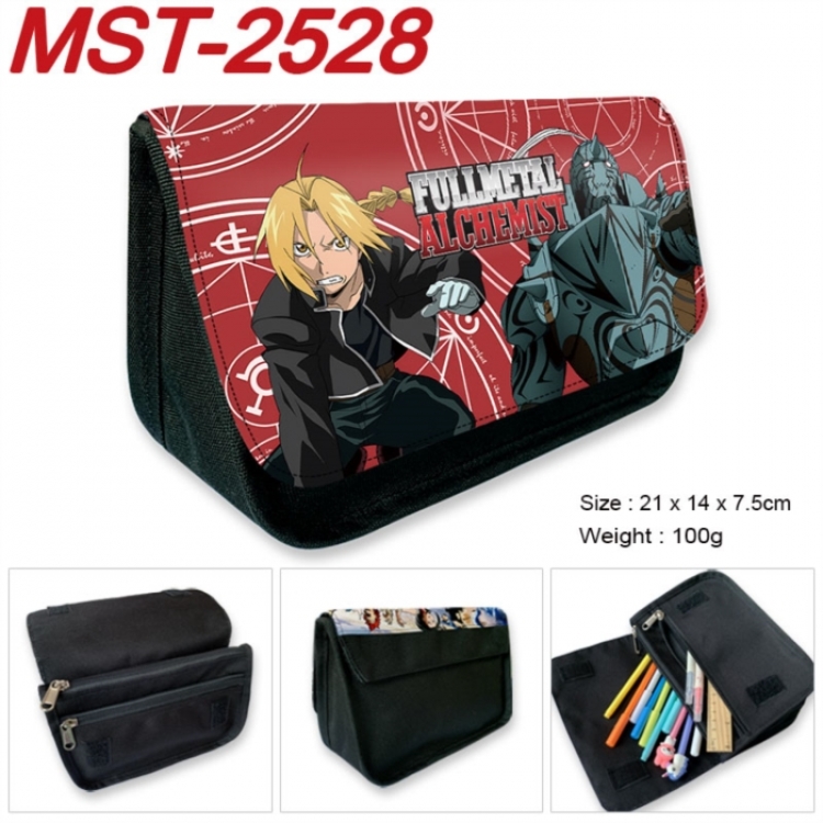 Fullmetal Alchemist Anime Velcro canvas zipper pencil case Pencil Bag 21x14x7.5cm
