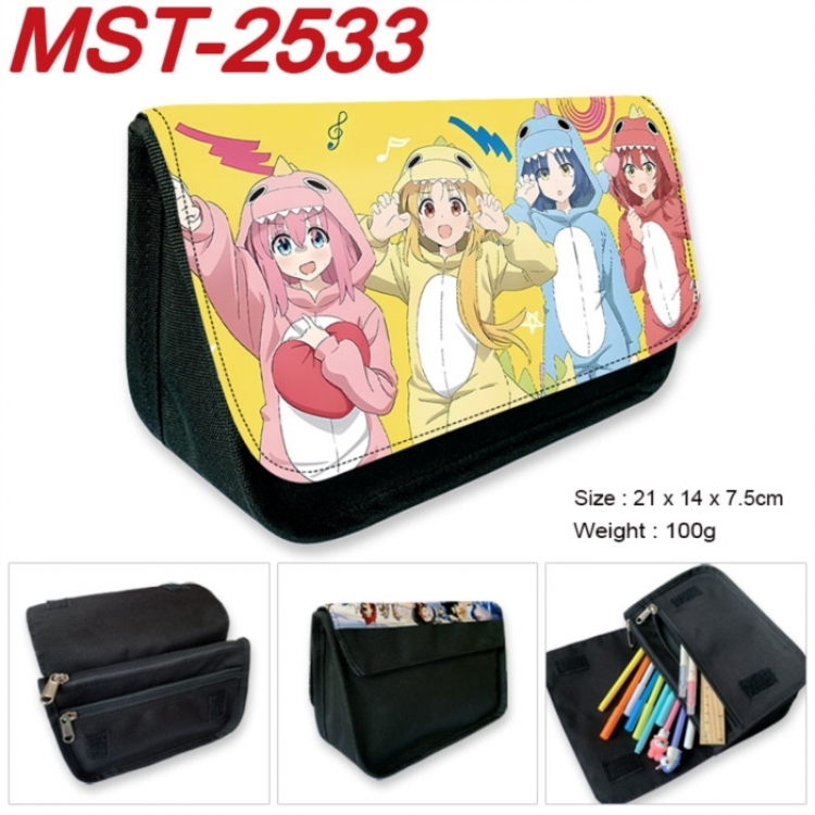 BOCCHI THE ROCK!  Anime Velcro canvas zipper pencil case Pencil Bag 21x14x7.5cm