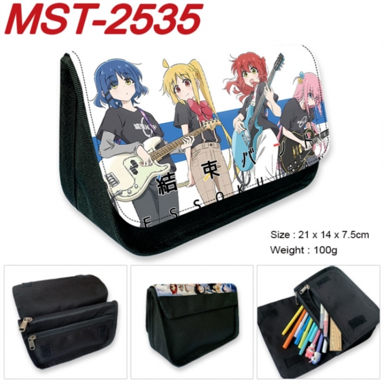 BOCCHI THE ROCK!  Anime Velcro canvas zipper pencil case Pencil Bag 21x14x7.5cm