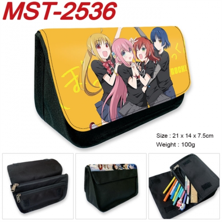 BOCCHI THE ROCK!  Anime Velcro canvas zipper pencil case Pencil Bag 21x14x7.5cm