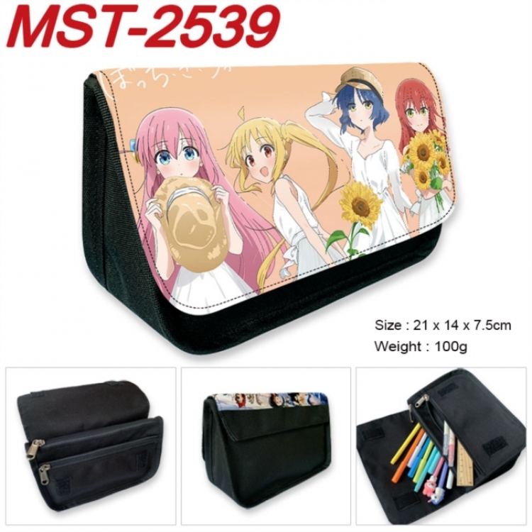 BOCCHI THE ROCK!  Anime Velcro canvas zipper pencil case Pencil Bag 21x14x7.5cm
