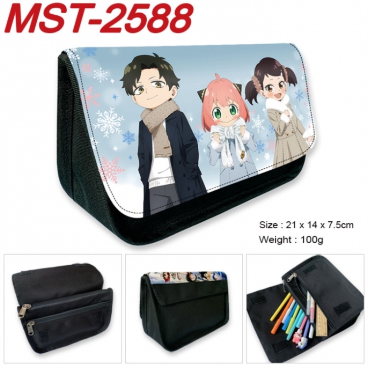 SPY×FAMILY Anime Velcro canvas zipper pencil case Pencil Bag 21x14x7.5cm