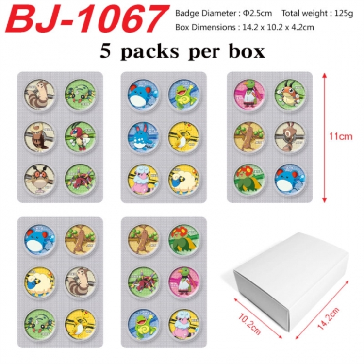 Pokemon Anime peripheral pill bar badge 25mm 5 packs per box