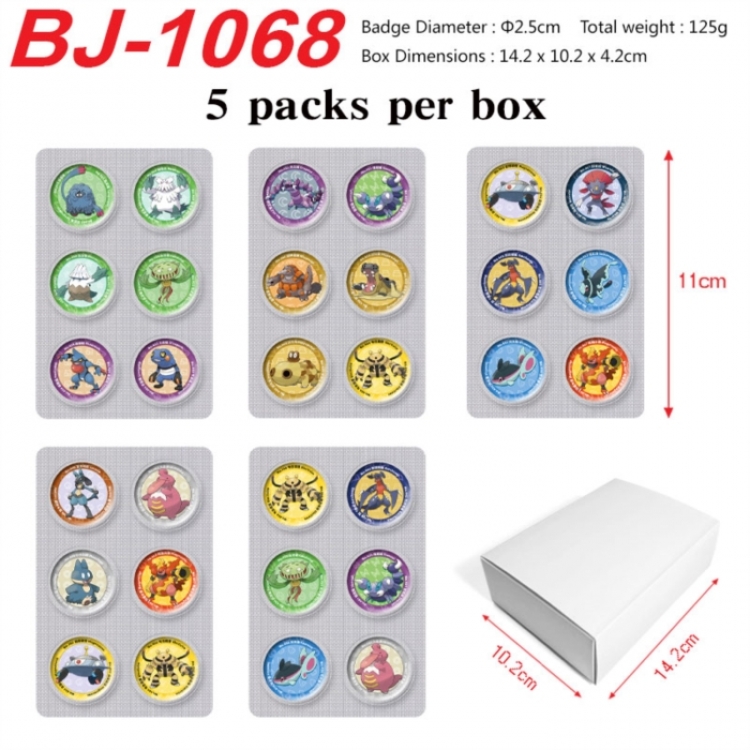 Pokemon Anime peripheral pill bar badge 25mm 5 packs per box
