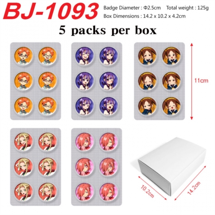 Toilet-bound Hanako-kun Anime peripheral pill bar badge 25mm 5 packs per box