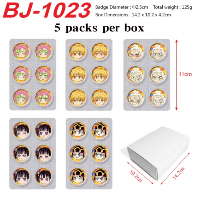 Demon Slayer Kimets Anime peripheral pill bar badge 25mm 5 packs per box